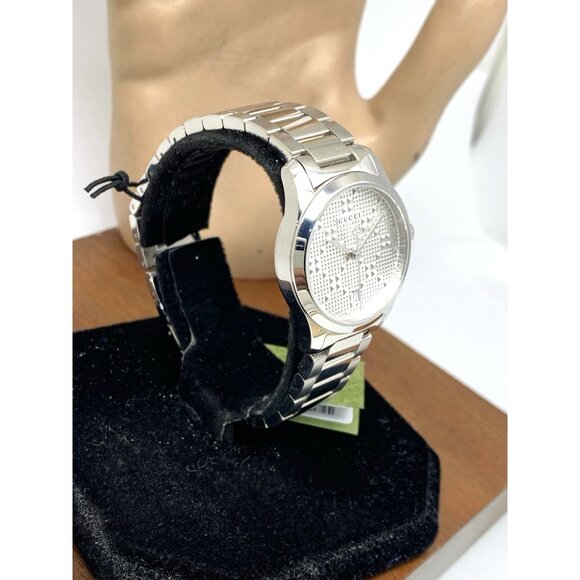 Gucci Women's Watch YA126551 G-Timeless Swiss Quartz Silver Dial Steel 27mm - Picture 2 of 14